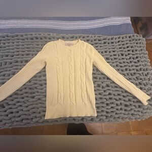 Philosophy Light Yellow Cable Knit Sweater